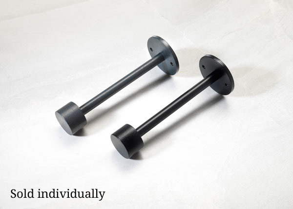 Houghton holdback. Beeswax finish (L), Matt Black (R)